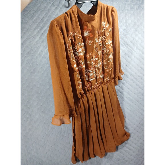 Savanna Jane Dresses & Skirts - 🌟 STUNNING Savanna Jane Cottagecore Embroidered Boho Pleated Dress Medium 🌟